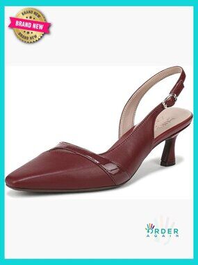 Sleek Slingback Pumps with Adjustable Buckle Strap 2 1/8 Inch Sculpted Heel